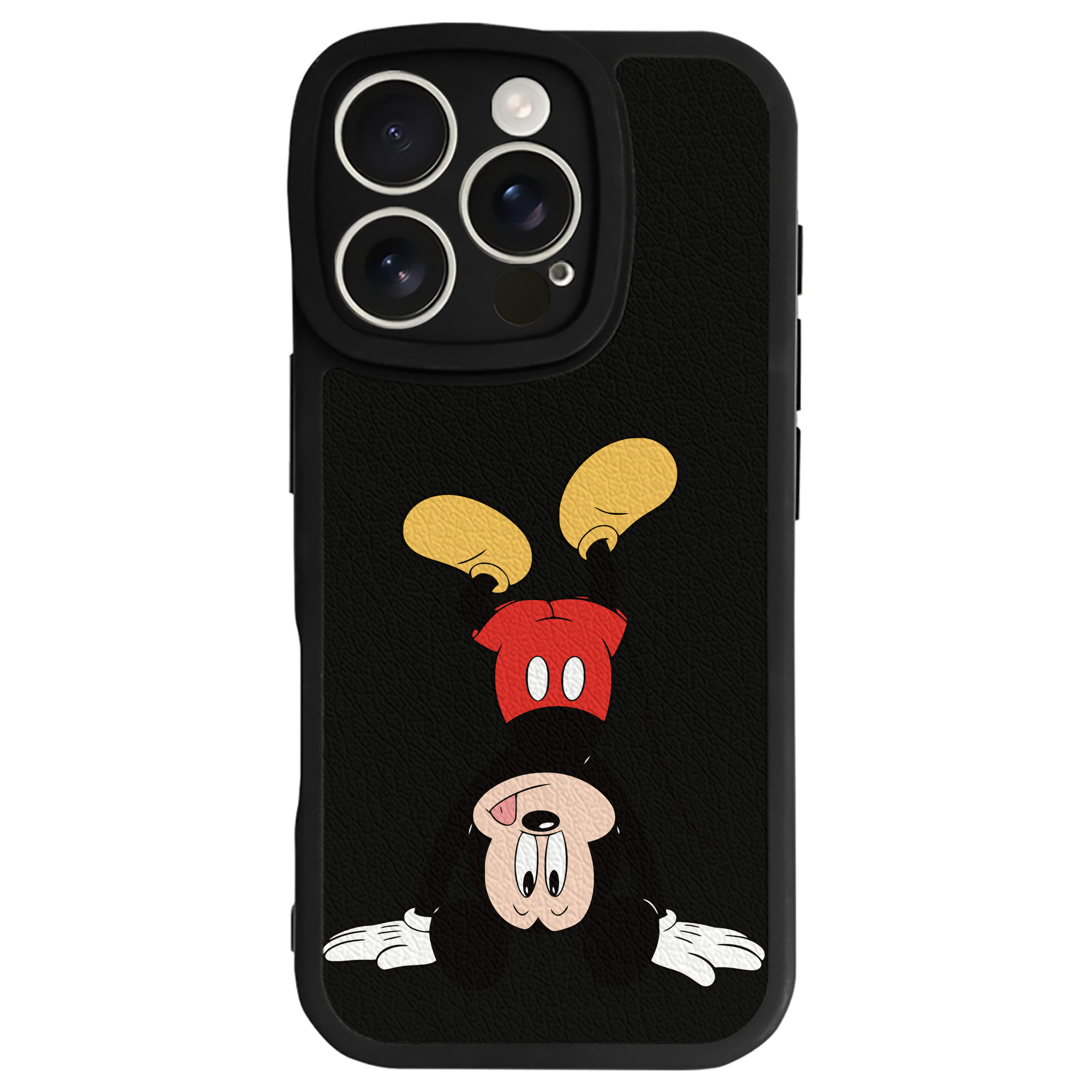 （画像用） ミッキーマウス Mickey Mouse 【iPhone 16シリーズ対応】シリコンスマホケース（レザー調） 材質：シリコン